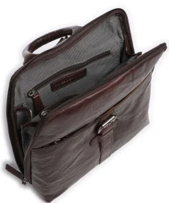 Rucksack genarbtes Leder dunkelbraun