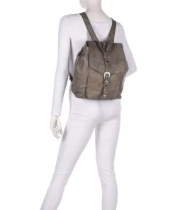 Rucksack genarbtes Rindsleder grau