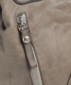 Rucksack genarbtes Rindsleder grau