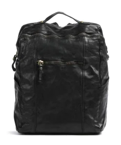 Rucksack genarbtes Rindsleder schwarz