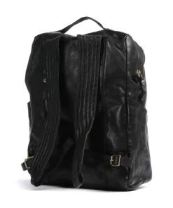 Rucksack genarbtes Rindsleder schwarz