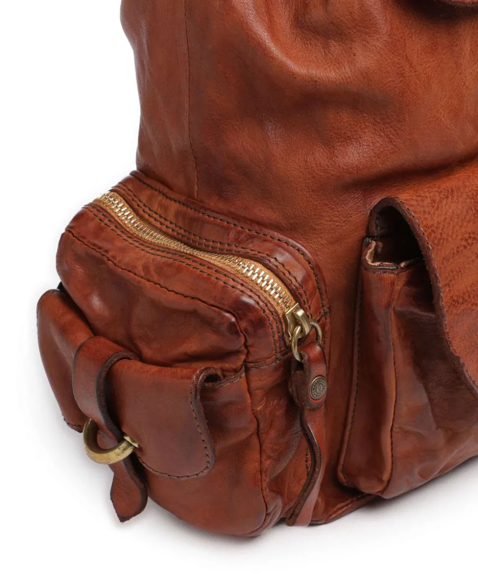 Rucksack genarbtes Rindsleder cognac