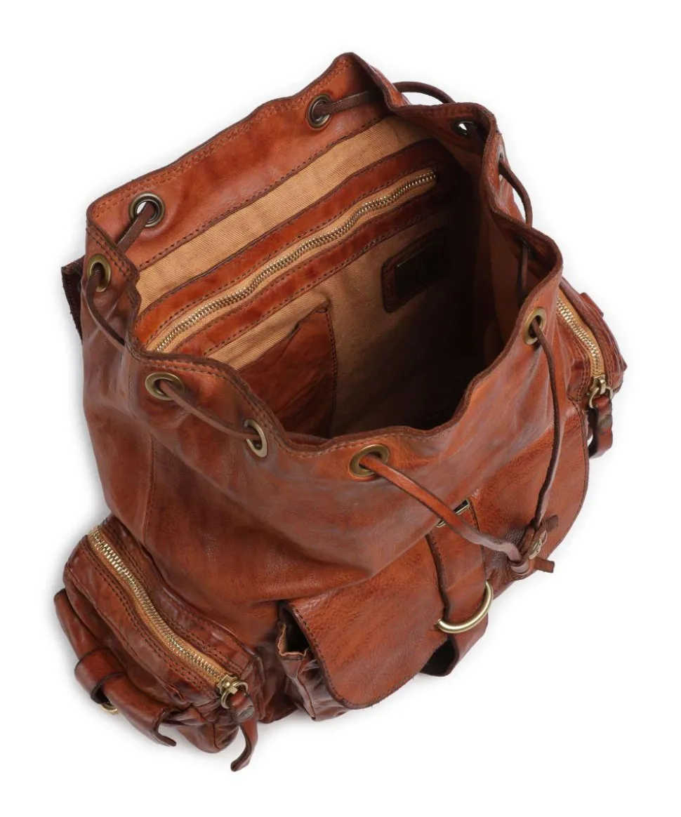 Rucksack genarbtes Rindsleder cognac