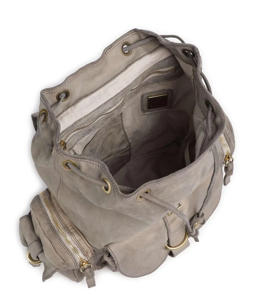 Rucksack genarbtes Rindsleder grau