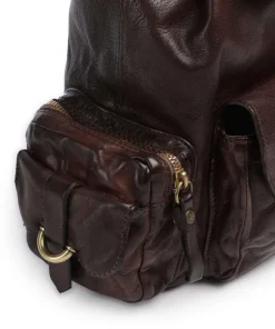 Rucksack genarbtes Rindsleder dunkelbraun