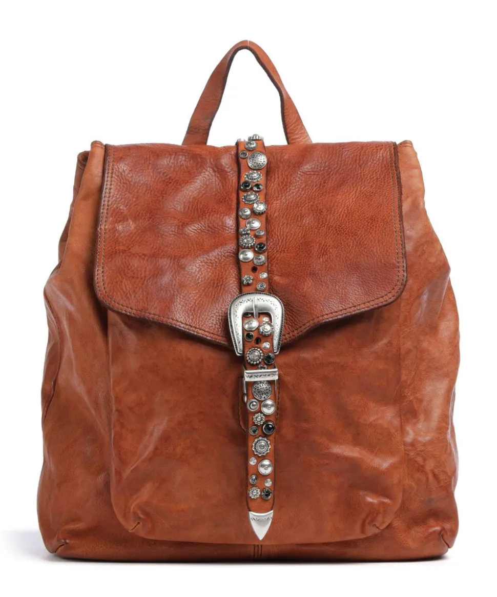 Rucksack genarbtes Rindsleder cognac