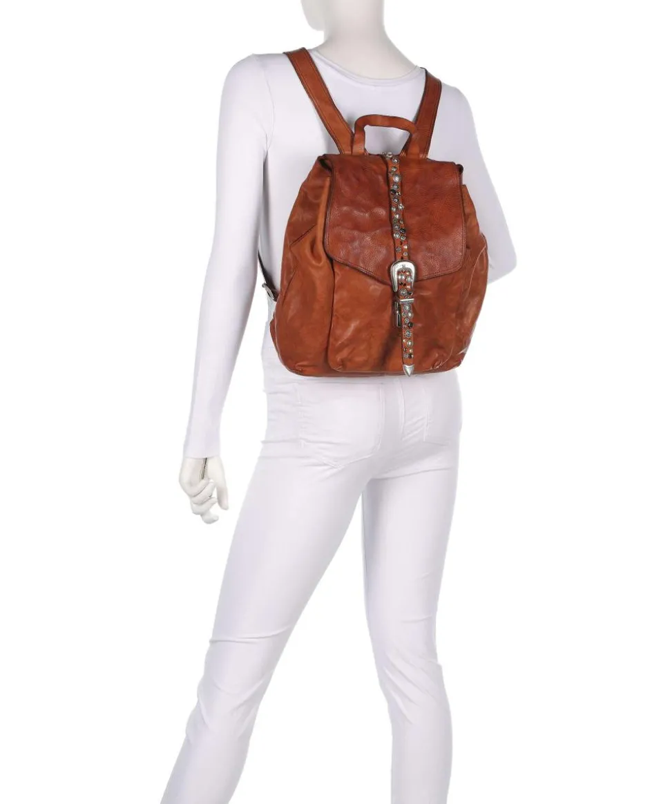 Rucksack genarbtes Rindsleder cognac