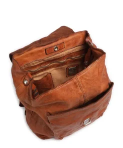 Rucksack genarbtes Rindsleder cognac
