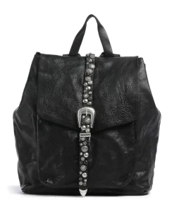 Rucksack genarbtes Rindsleder schwarz