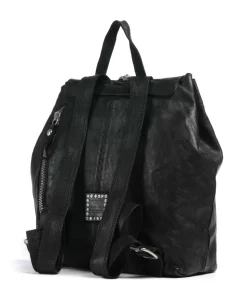 Rucksack genarbtes Rindsleder schwarz