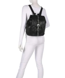 Rucksack genarbtes Rindsleder schwarz