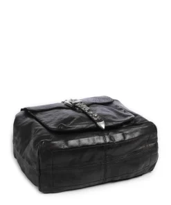 Rucksack genarbtes Rindsleder schwarz