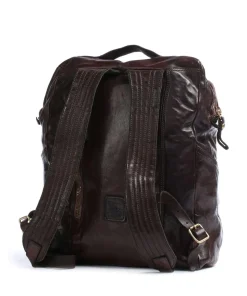 Rucksack glattes Rindsleder dunkelbraun