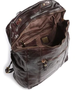 Rucksack glattes Rindsleder dunkelbraun