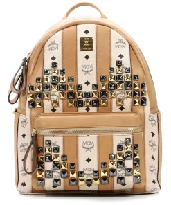 Rucksack Lederimitat beige