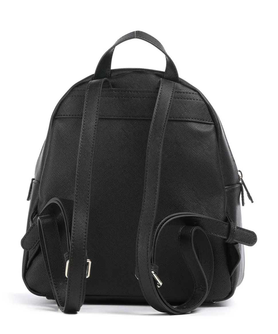 Rucksack Lederimitat schwarz