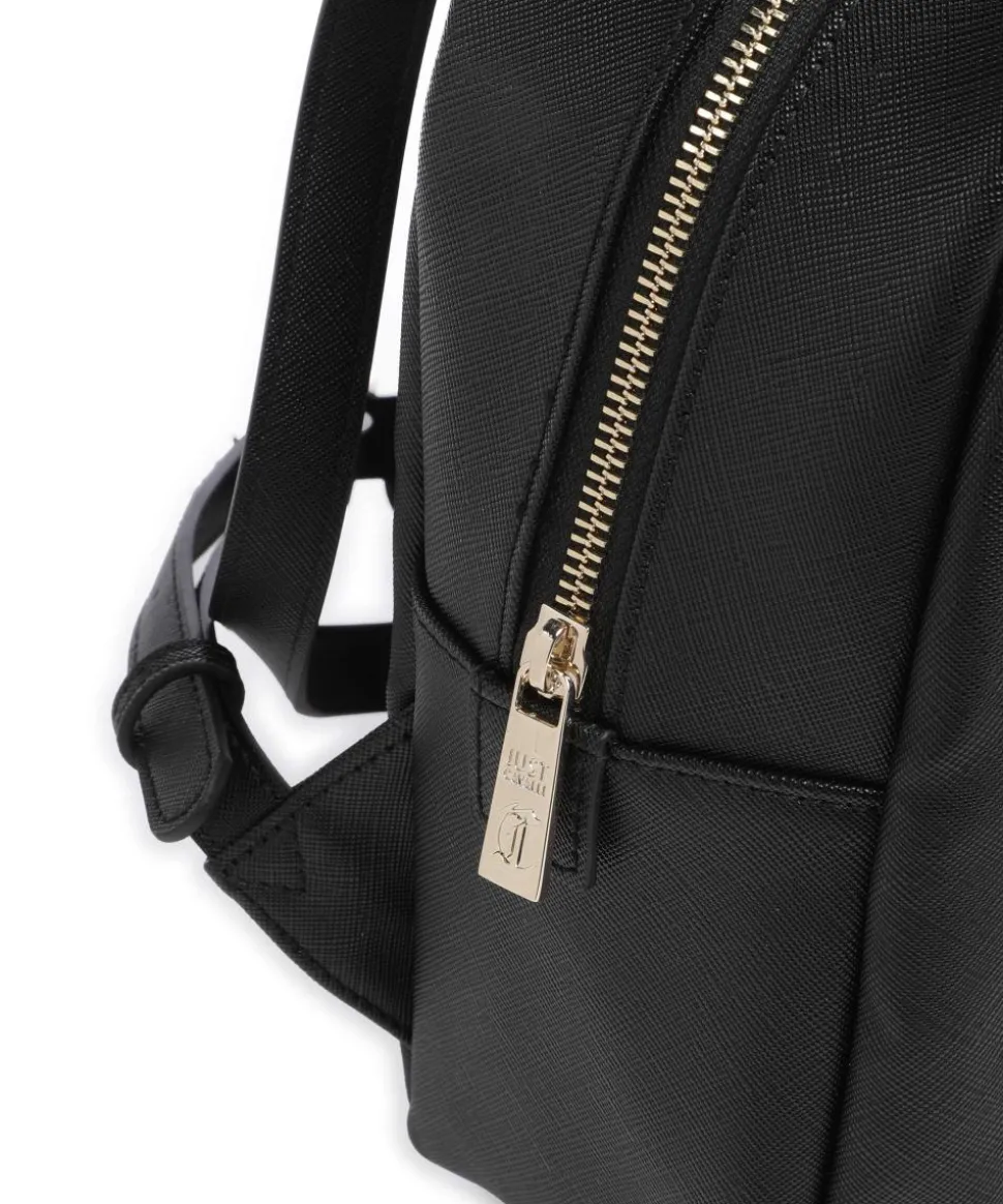 Rucksack Lederimitat schwarz