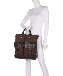 Rucksack-Tasche Canvas dunkelbraun