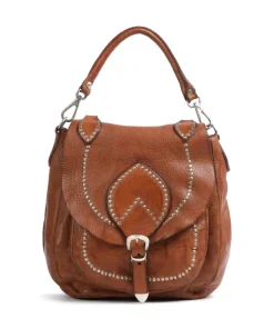 Rucksack-Tasche genarbtes Rindsleder braun