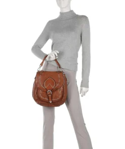 Rucksack-Tasche genarbtes Rindsleder braun