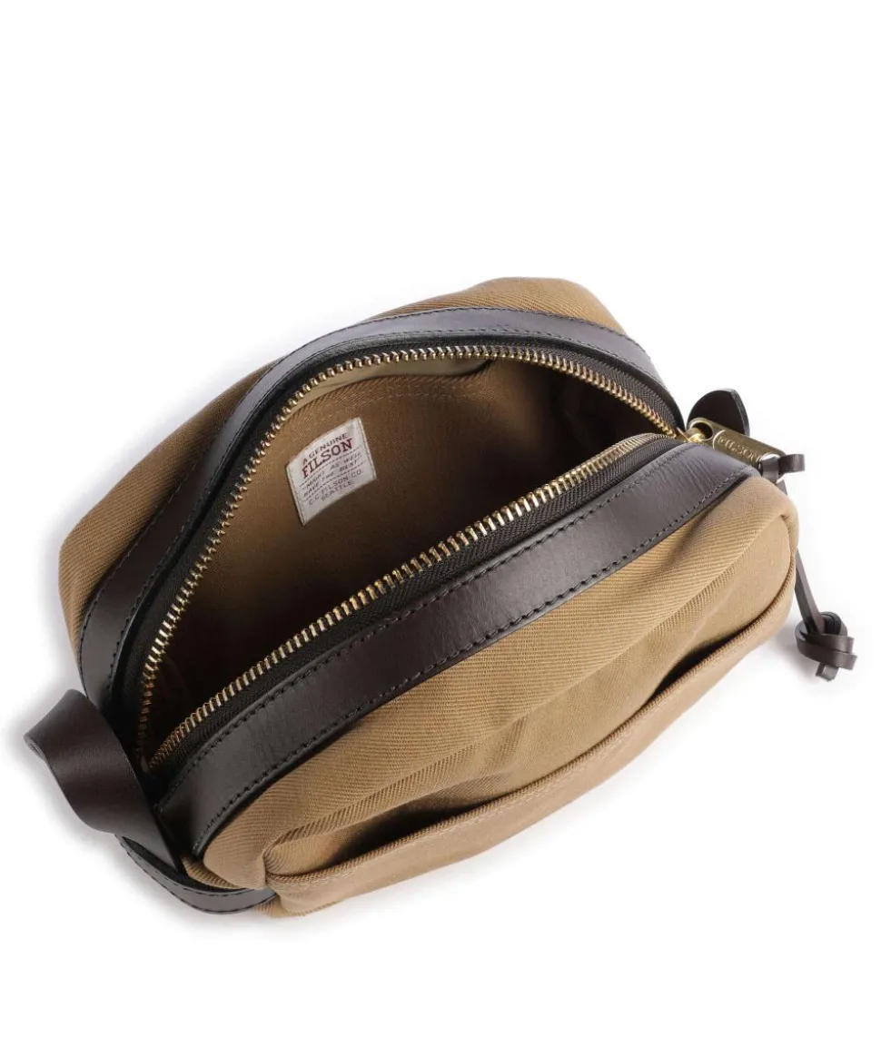 Rugged Twill Kulturbeutel hellbraun 24 cm