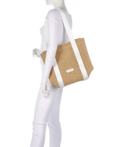 Runja Shopper Polypropylen beige/weiß