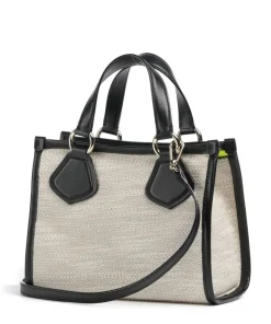 S Handtasche Textil beige/schwarz