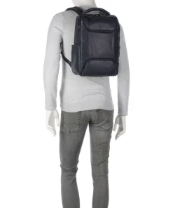 S134 Rucksack 14″ genarbtes Rindsleder dunkelblau