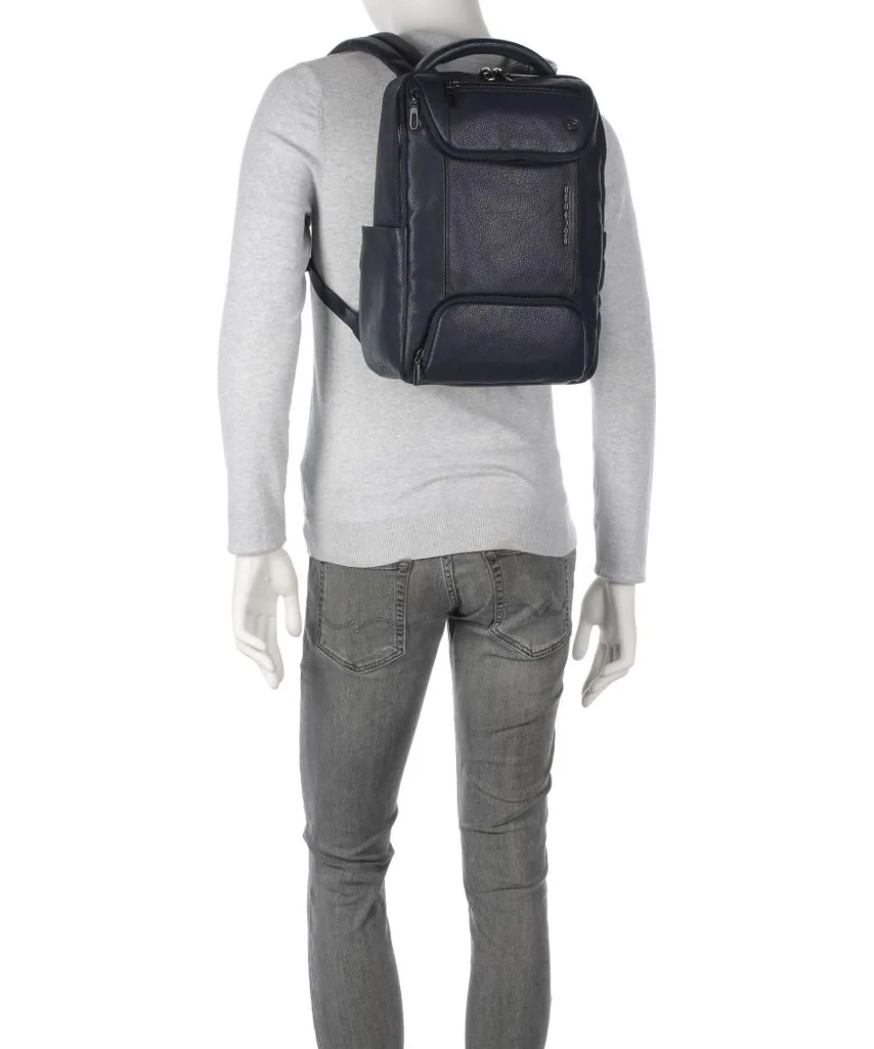 S134 Rucksack 14″ genarbtes Rindsleder dunkelblau