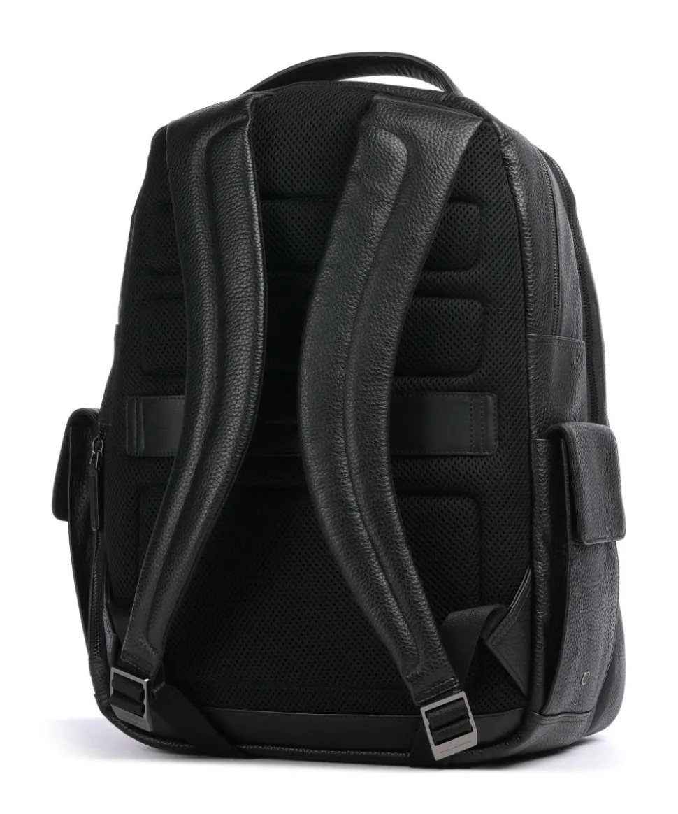S86 Rucksack 13″ genarbtes Rindsleder schwarz