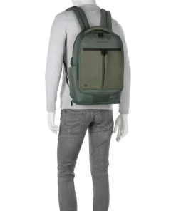S136 Rucksack 14″ Polyester, Rindsleder dunkelgrün