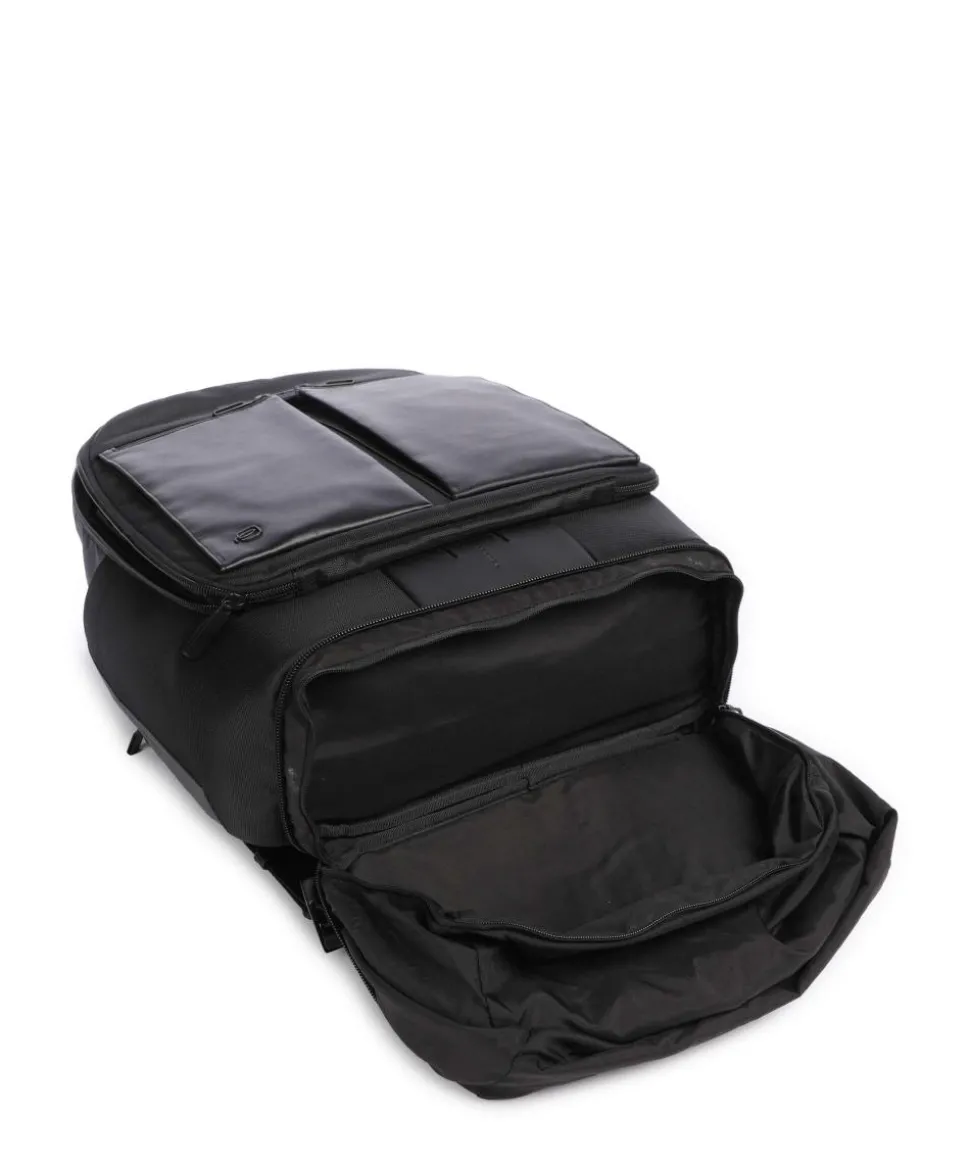 S136 Rucksack 14″ Polyester, Rindsleder schwarz