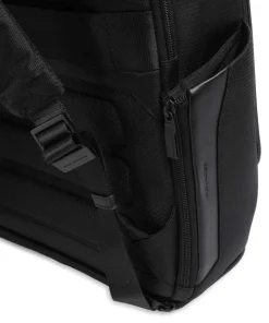 S136 Rucksack 14″ Polyester, Rindsleder schwarz