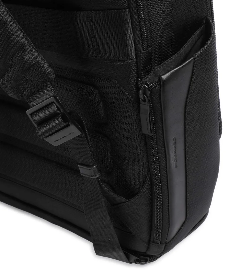 S136 Rucksack 14″ Polyester, Rindsleder schwarz