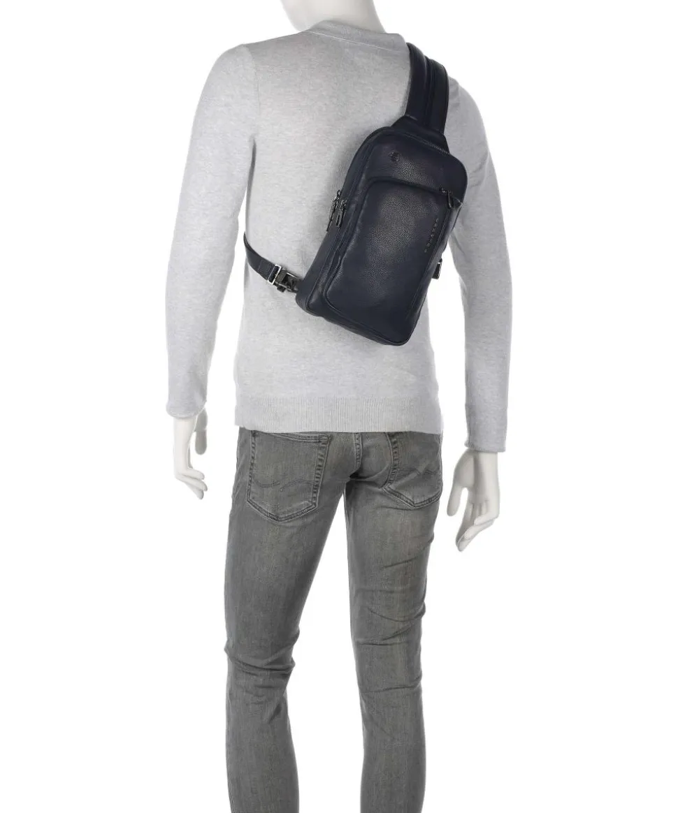 S134 Slingbag genarbtes Rindsleder dunkelblau