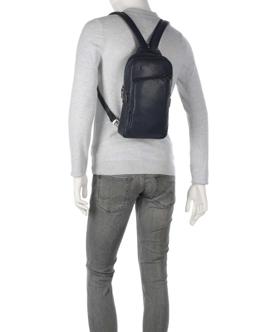 S134 Slingbag genarbtes Rindsleder dunkelblau