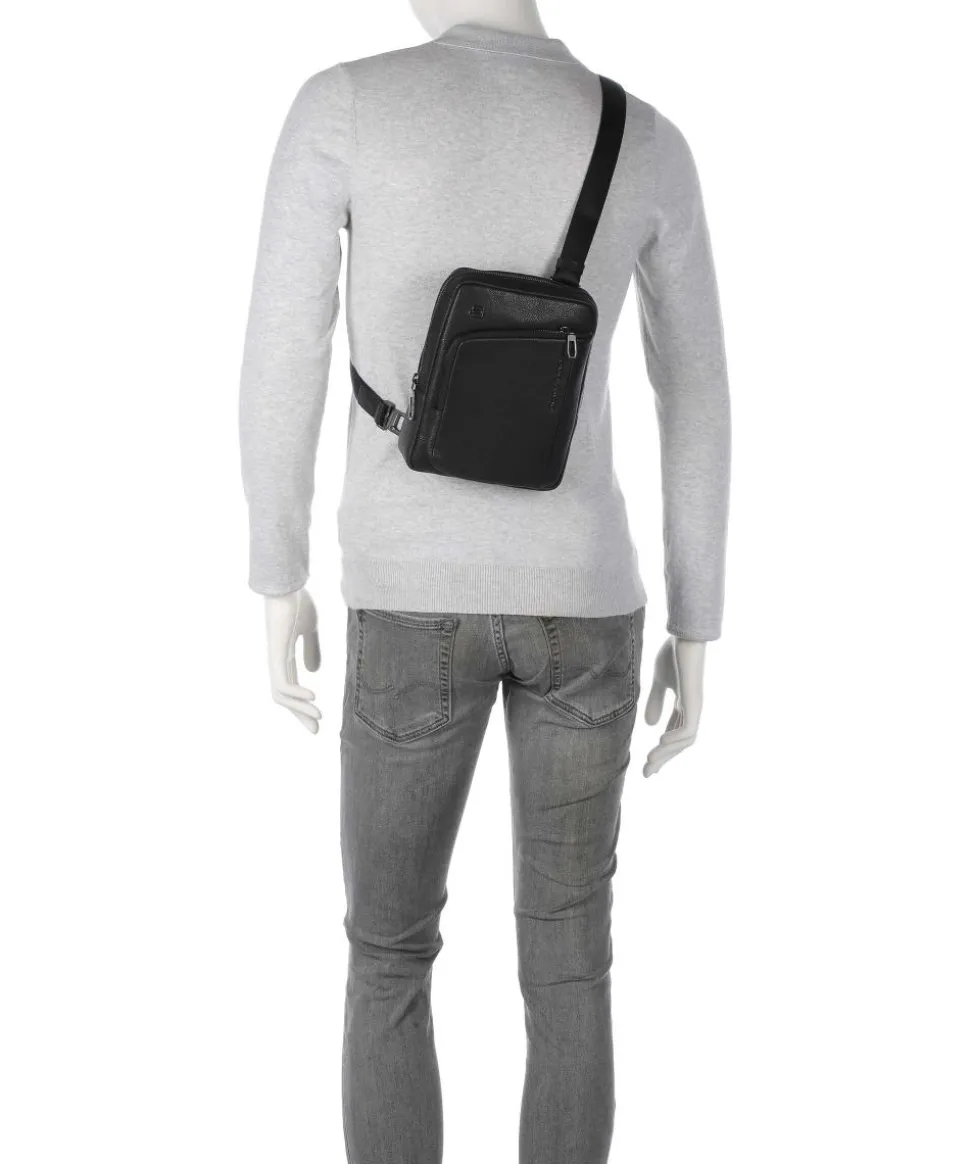 S134 Umhängetasche genarbtes Rindsleder schwarz