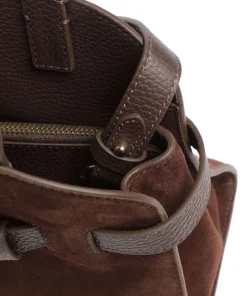 Sabine Suede Handtasche aufgerautes Rindsleder dunkelbraun
