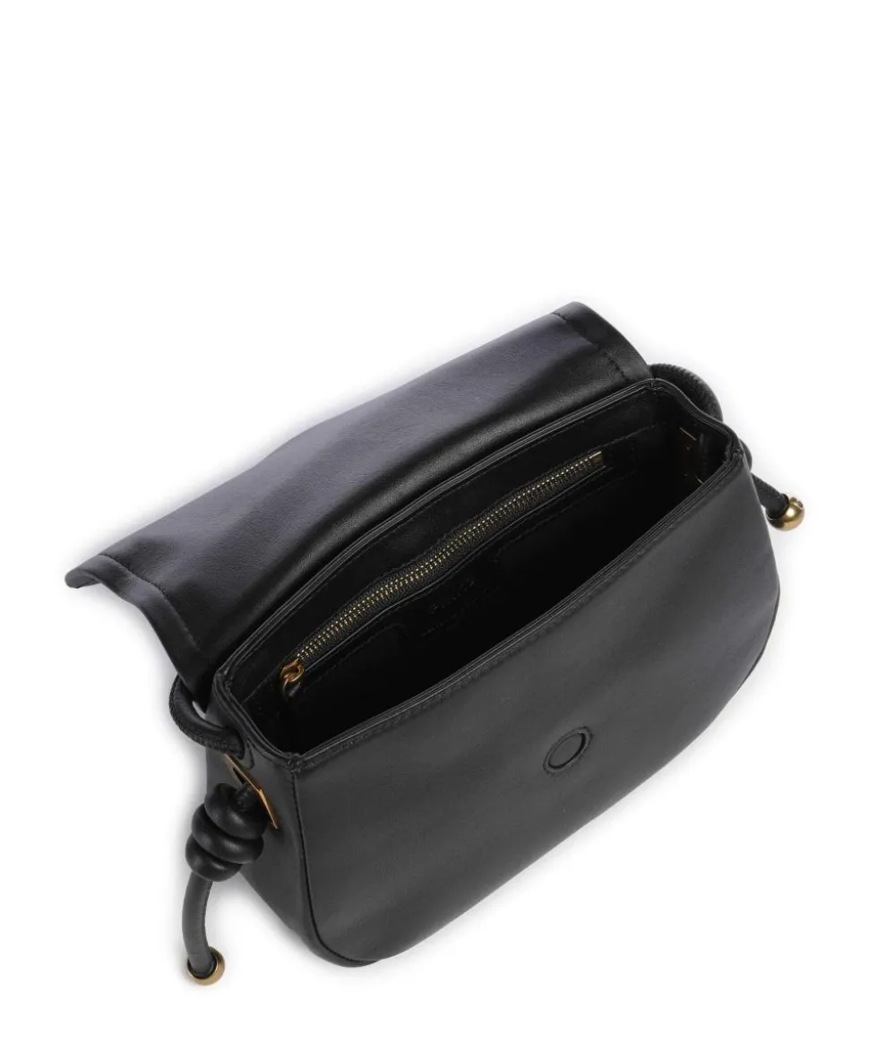 Saddle Mini Umhängetasche fein genarbtes Kalbsleder schwarz