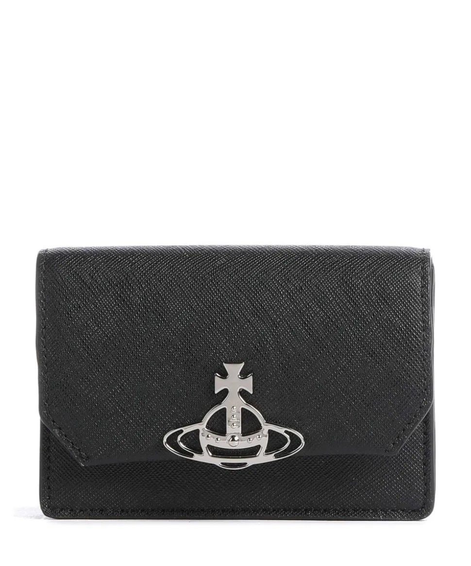 Saffiano Kreditkartenetui Saffiano-Rindsleder schwarz