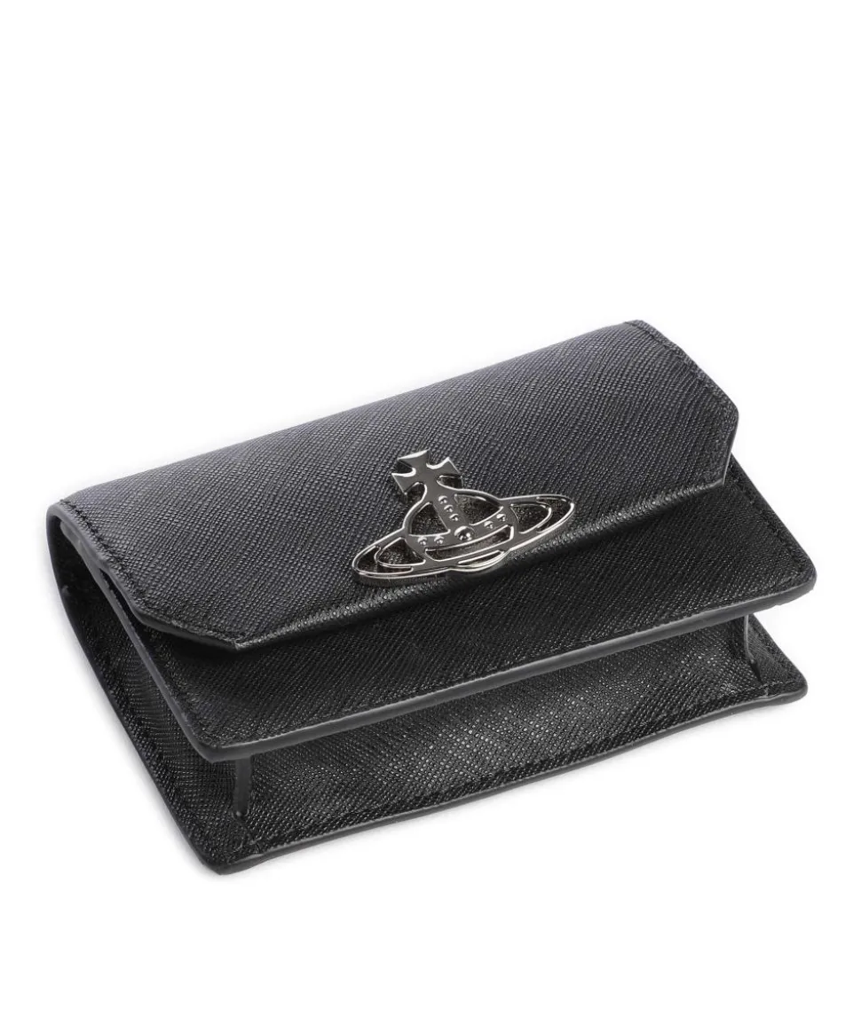 Saffiano Kreditkartenetui Saffiano-Rindsleder schwarz