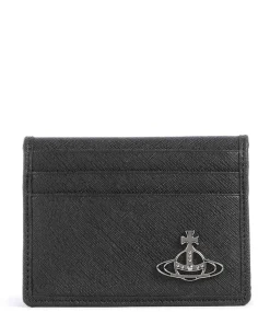 Saffiano Kreditkartenetui Lederimitat schwarz