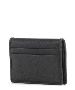 Saffiano Kreditkartenetui Lederimitat schwarz