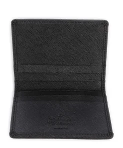 Saffiano Kreditkartenetui Lederimitat schwarz