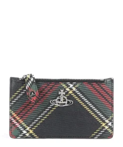 Saffiano Printed Slim Kreditkartenetui Lederimitat mehrfarbig