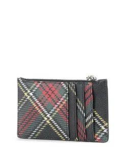 Saffiano Printed Slim Kreditkartenetui Lederimitat mehrfarbig