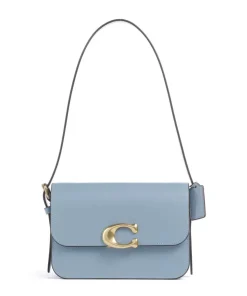 Sage Schultertasche fein genarbtes Rindsleder blaugrau