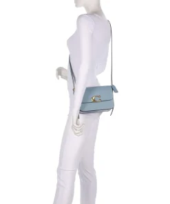 Sage Schultertasche fein genarbtes Rindsleder blaugrau