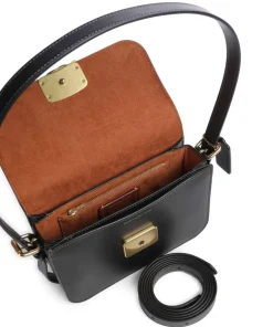 Sage Schultertasche fein genarbtes Rindsleder schwarz