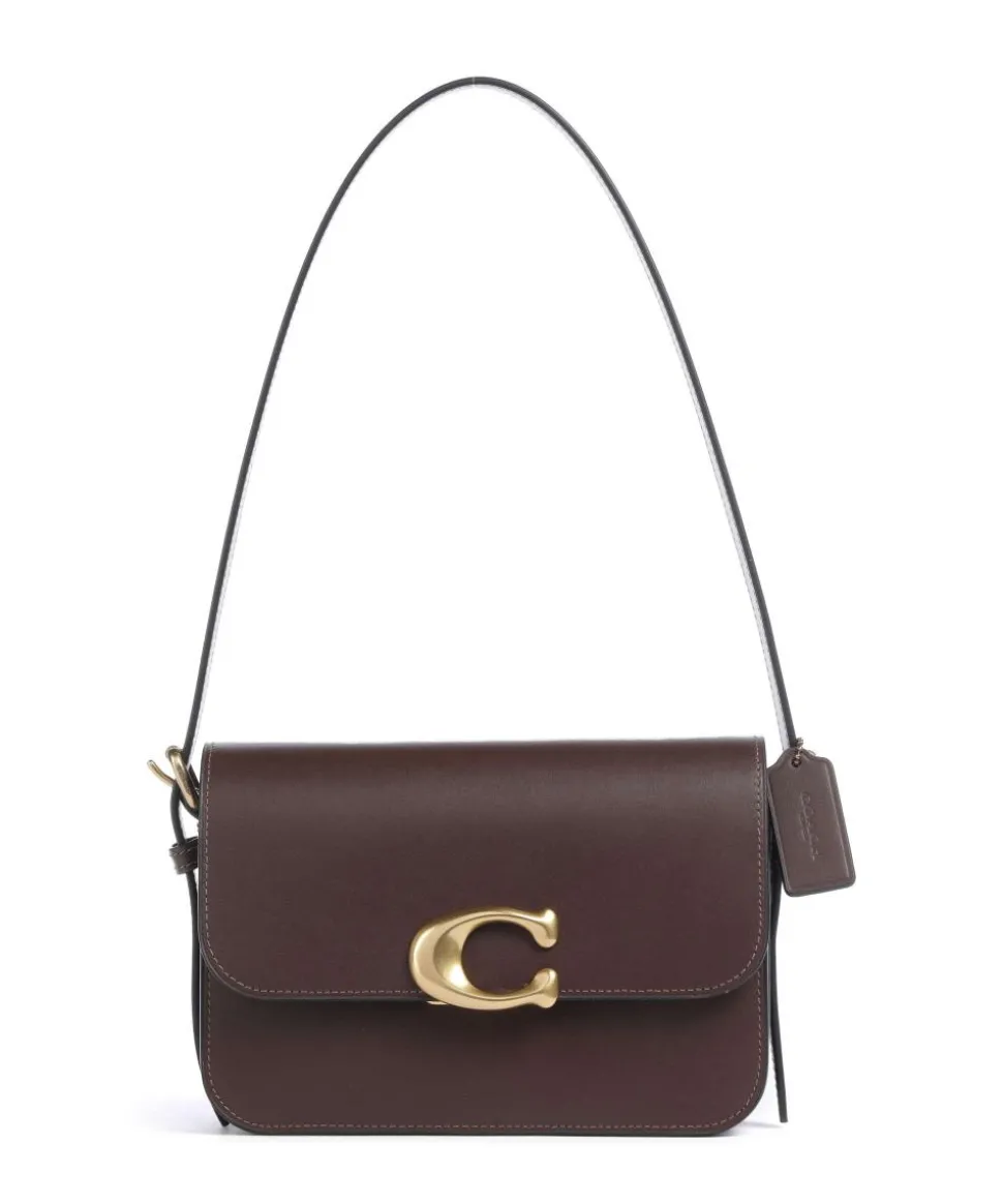 Sage Schultertasche fein genarbtes Rindsleder dunkelbraun